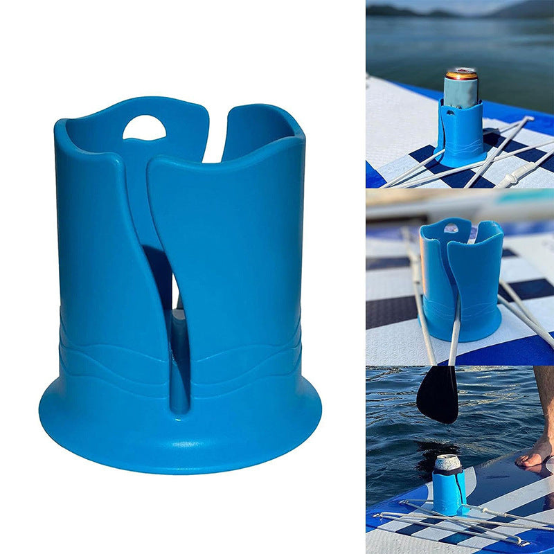 2-Pack Blue Outdoor Surfboard Water Bottle Holder - Portable PP & Silicone Drink Stabilizer for Water Sports