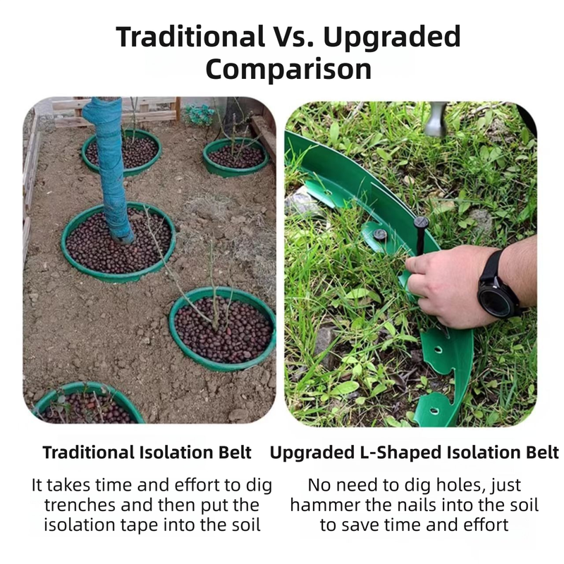 Black L-Shape PE Landscape Edging Roll Kit (10CM Height x 10M Long) - Anti-Root Lawn & Garden Divider with 30 Ground Stakes 3