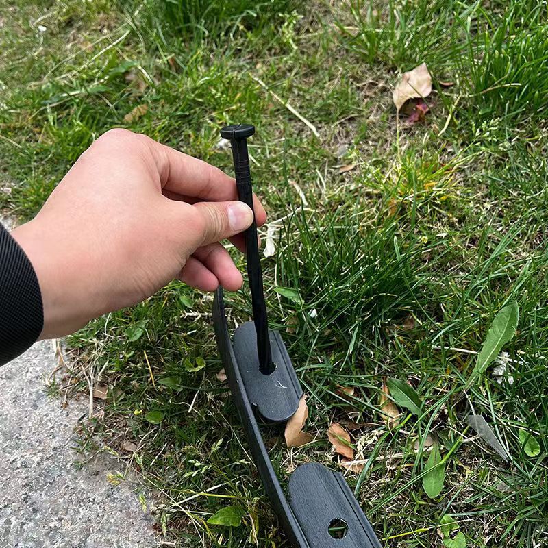 Black L-Shape PE Landscape Edging Roll Kit (10CM Height x 10M Long) - Anti-Root Lawn & Garden Divider with 30 Ground Stakes 6