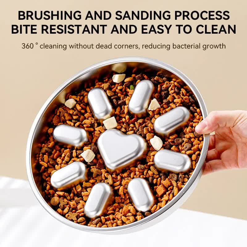 2-Pack Reversible Heavy-Duty 304 Stainless Steel Slow Feeder Bowl(23x23x3.5CM) - Anti-Slip/Tip Pet Dish for Dogs & Cats to Prevent Bloating and Choking 4