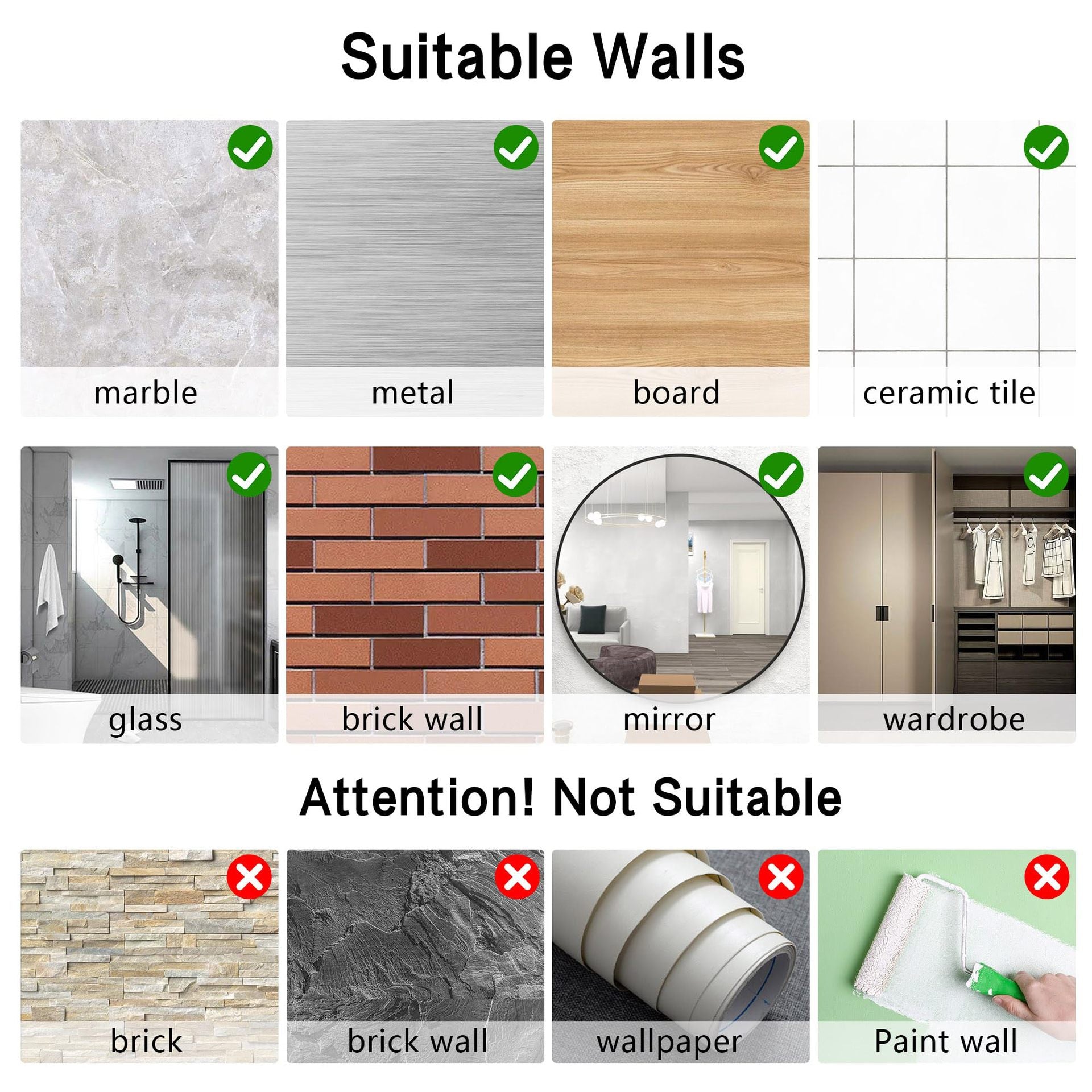 9-Pack Bathroom & Kitchen Organiser Set: 5 Heavy-Duty Clear Adhesive Hooks + 4 Portable Toothbrush Holders(Random Color) 7