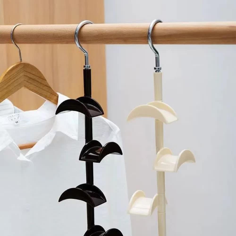 2-Pack White 360 Degree Rotating 4-Tier Closet Organiser Hook - Multi-Functional Bag Hanger, Tie & Belt Rack for Wardrobe Storage 3