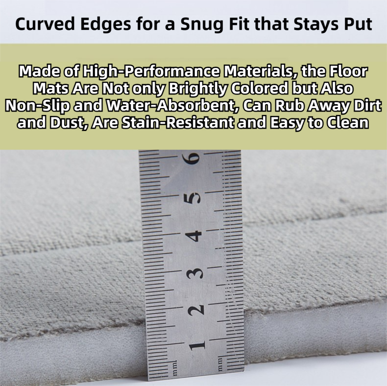 Grey Ultra-Absorbent Non-Slip Thickened Bath Mat(1.8x40x60CM) - Luxurious Durable Soft Floor Rug with Rubber Backing, Hand & Machine Washable Doormat for Bathroom & Entry 4