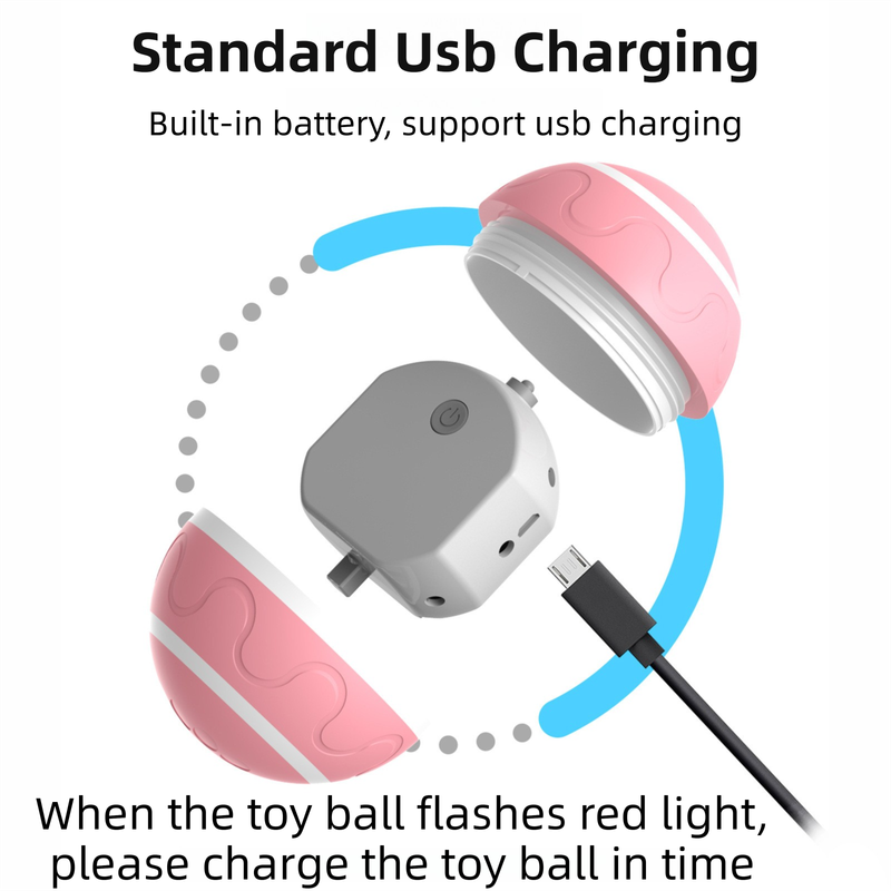 Orange Durable TPU Smart Interactive Electric Pet Toy Ball - Automatic Bouncing Dog & Cat Chew Toy, Shaking Smart Activated 5