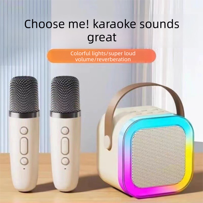 Blue single wheat Portable Mini Karaoke Machine with Wireless Microphone - Bluetooth Speaker for Kids & Adults 3
