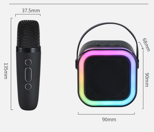 Red single wheat Portable Mini Karaoke Machine with Wireless Microphone - Bluetooth Speaker for Kids & Adults 5