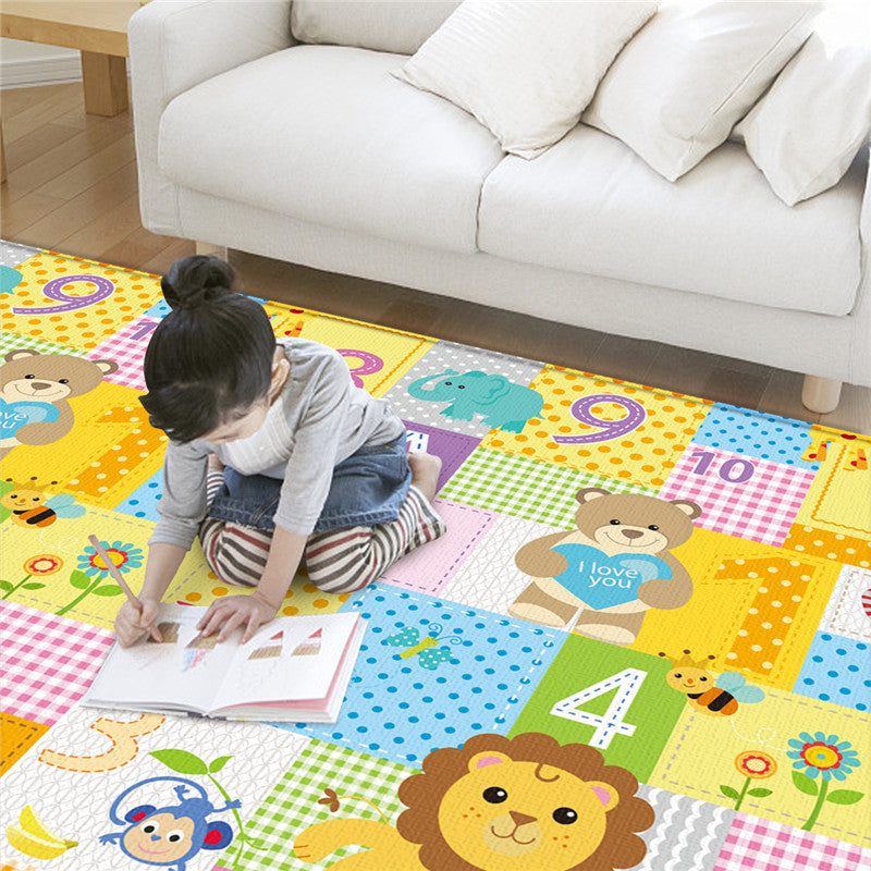 White Large Foldable Baby Play Mat - Thick, Waterproof & Reversible XPE Foam Mat for Tummy Time & Crawling 3