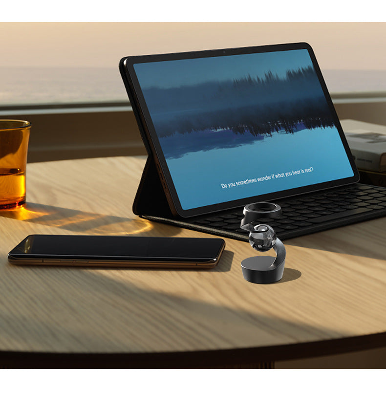 Black gyroscope and silver beads Kinetic Levitating Desk Toy - Silent Spinning Floating Gyroscope for Stress Relief & Office Decor 4