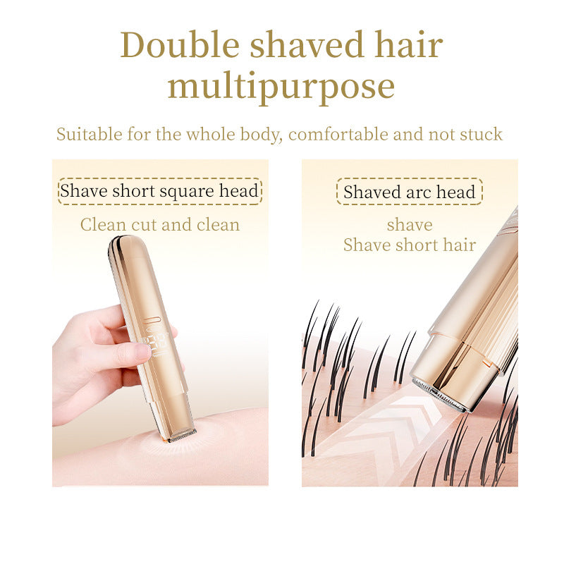 Gold Painless Electric Shaver for Women - USB Rechargeable Bikini Trimmer & Body Hair Remover, Wet & Dry Use 3