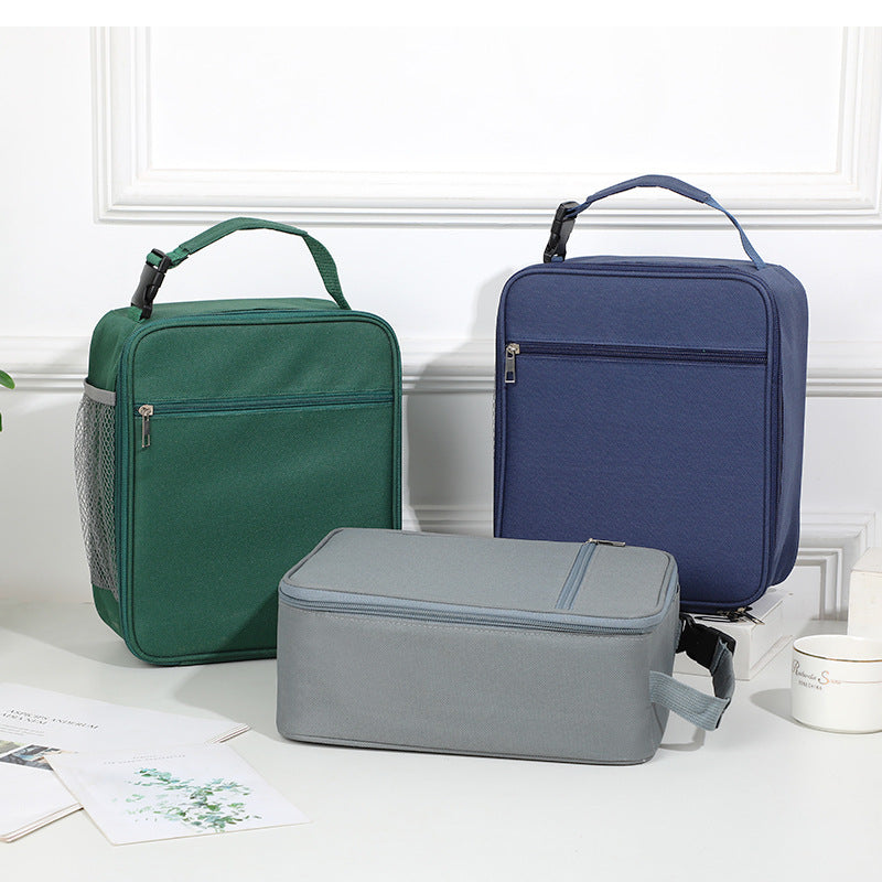 Green Insulated Lunch Bag with Shoulder Strap - Portable & Large Capacity Thermal Bento Tote