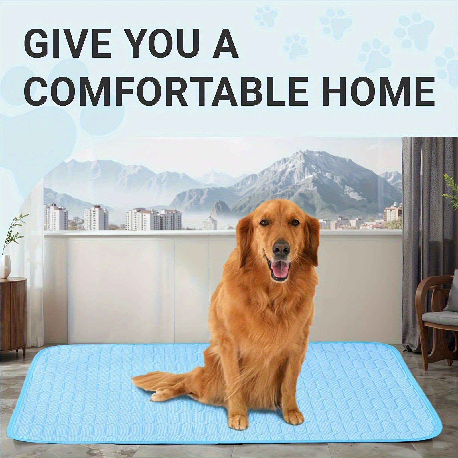 Blue Pet Summer Ice Silk Cooling Mat - Breathable Latex Sleep Pad for Dogs & Cats (70*50cm) 4