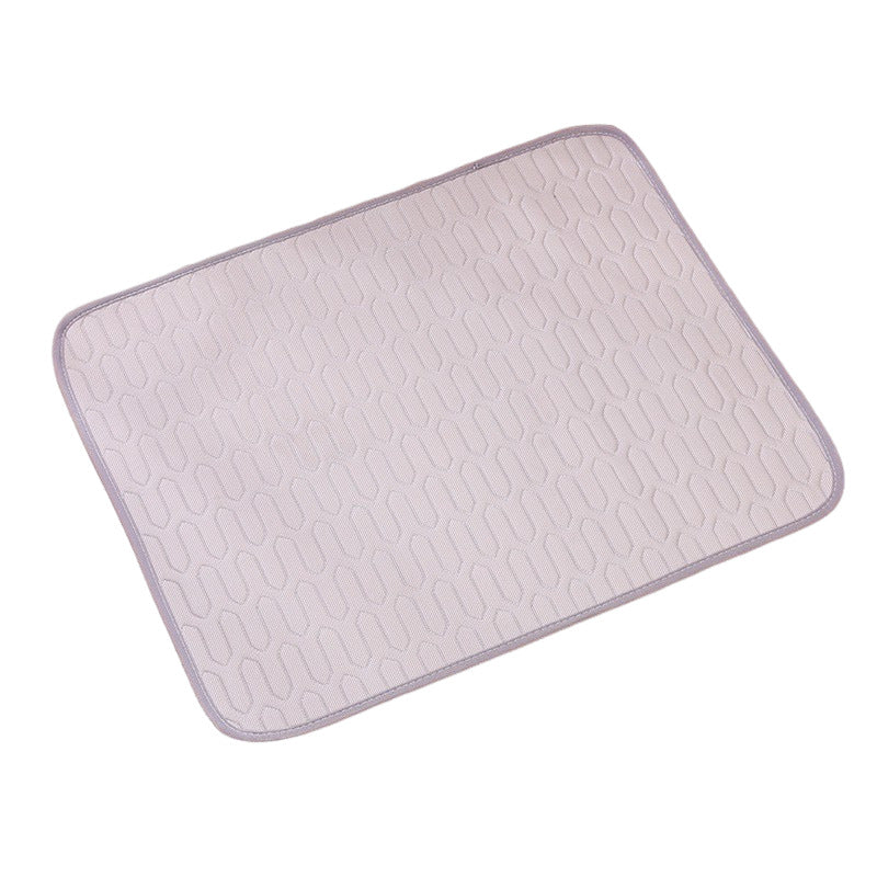 Grey Pet Summer Ice Silk Cooling Mat - Breathable Latex Sleep Pad for Dogs & Cats (40*30cm)