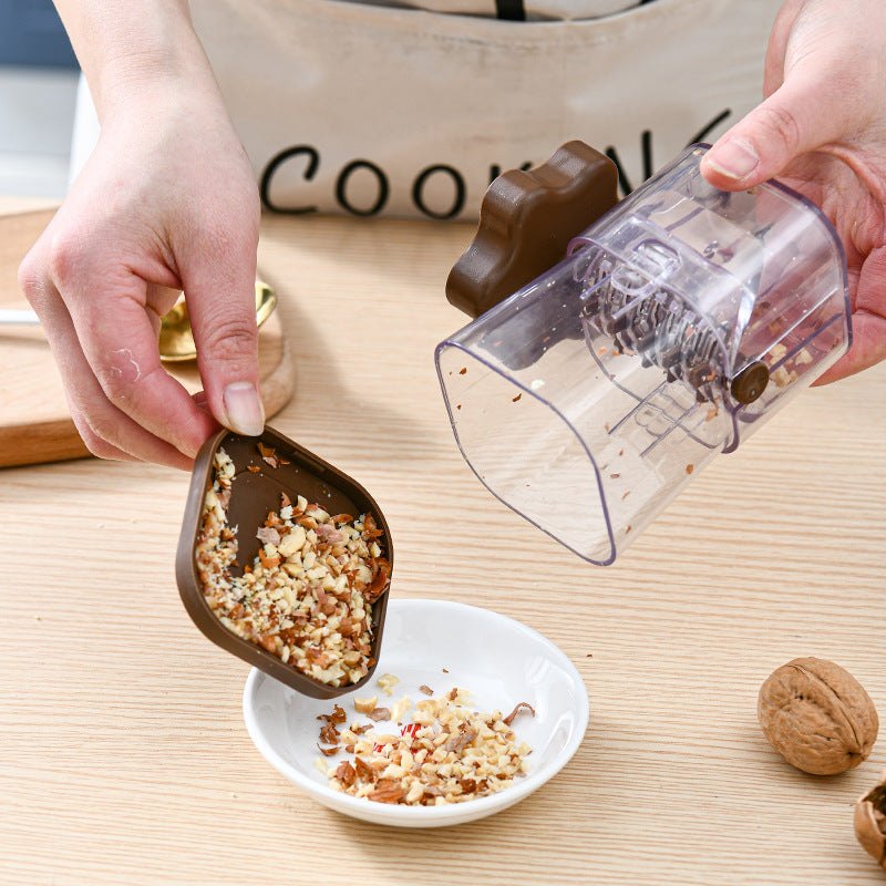 Coffee color Manual Nut & Chocolate Grinder - Effortless Peanut Walnut Chopper - Easy Clean Kitchen Tool 3