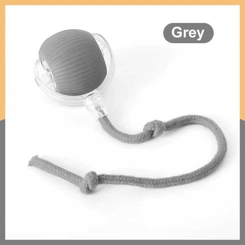 2-PCS Grey Automatic Interactive Cat Ball Toy with Rope - Durable & Bite-Resistant Pet Jump Ball for Self-Entertainment & Play