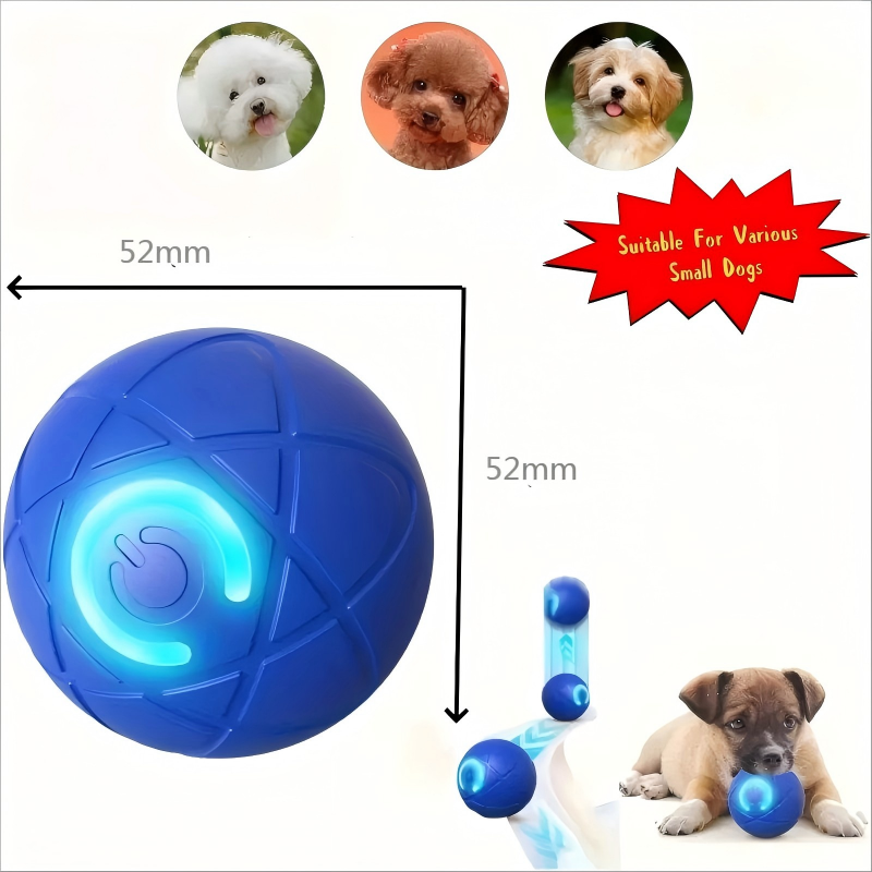 2-PCS Orange Intelligent Gravity Jump Ball - Dynamic Bite-Resistant Pet Toy for Cats & Small to Medium Breeds - USB-C Rechargeable 5