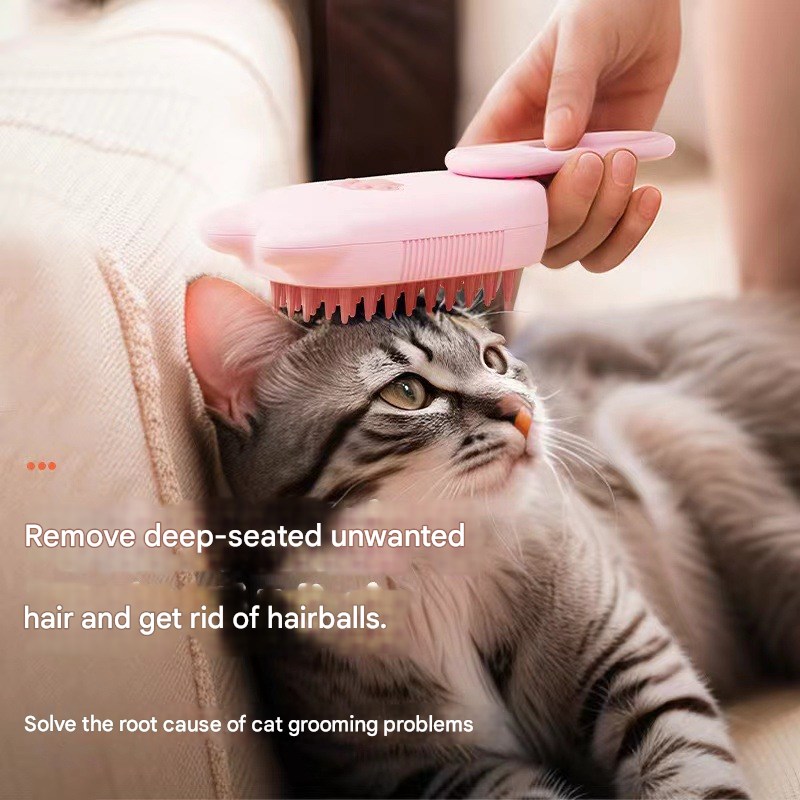 Off-white Pet Spray Grooming Brush - 3-in-1 Steam Dematting Comb with Nano Mist for Cats & Dogs - Anti-Flying Hair & Massage 5