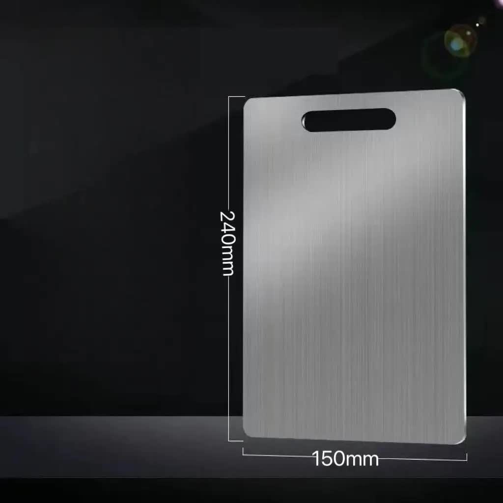 Dual-Sided Stainless Steel Chopping Board - Hygienic & Durable Kitchen Cutting Board for Meat, Veggies & More(14*25cm)