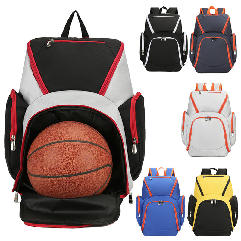 White Large Capacity Oxford Cloth Basketball Backpack - Waterproof Gym & Travel Bag for Men & Women with S-Type Straps 3
