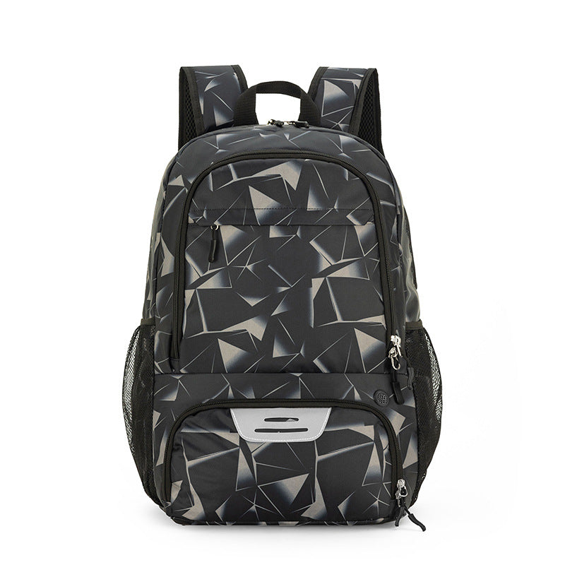 Grey Sports Backpack with Separate Shoe & Ball Compartments - Waterproof Gym Bag for Basketball, Soccer, Travel & Daily Use