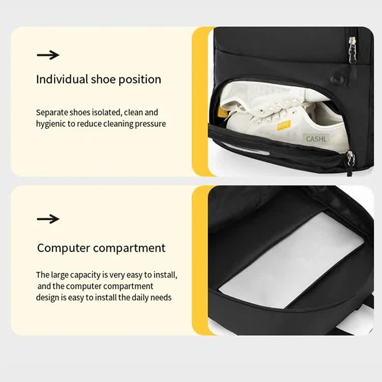 Grey Sports Backpack with Separate Shoe & Ball Compartments - Waterproof Gym Bag for Basketball, Soccer, Travel & Daily Use 5