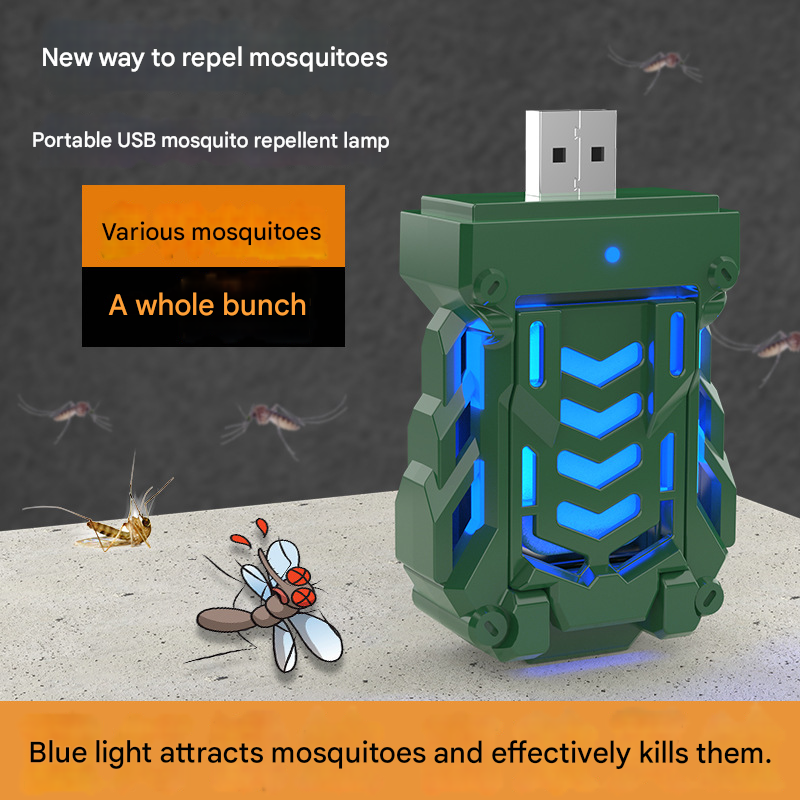 White Portable USB Mosquito Repellent Heater - Electric Mosquito Killer with Blue Light Lure - Smart Thermostatic for Indoor & Outdoor Use - Non-Toxic & Silent 4