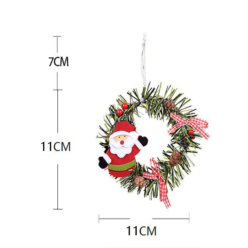 Snowman Mini Christmas Wreath Ornaments (11cm) - Festive Santa, Snowman & Reindeer Decor for Doors & Windows 3
