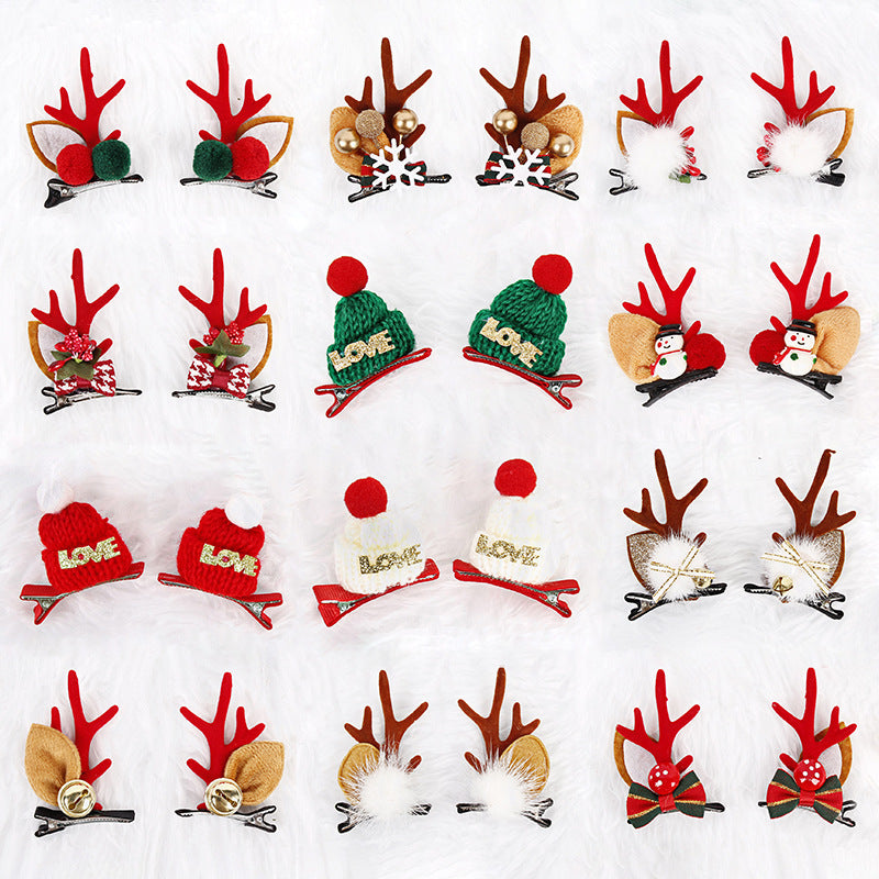 Mushroom Summary Festive Christmas Hair Clips for Girls & Women - Fabric & Metal Design