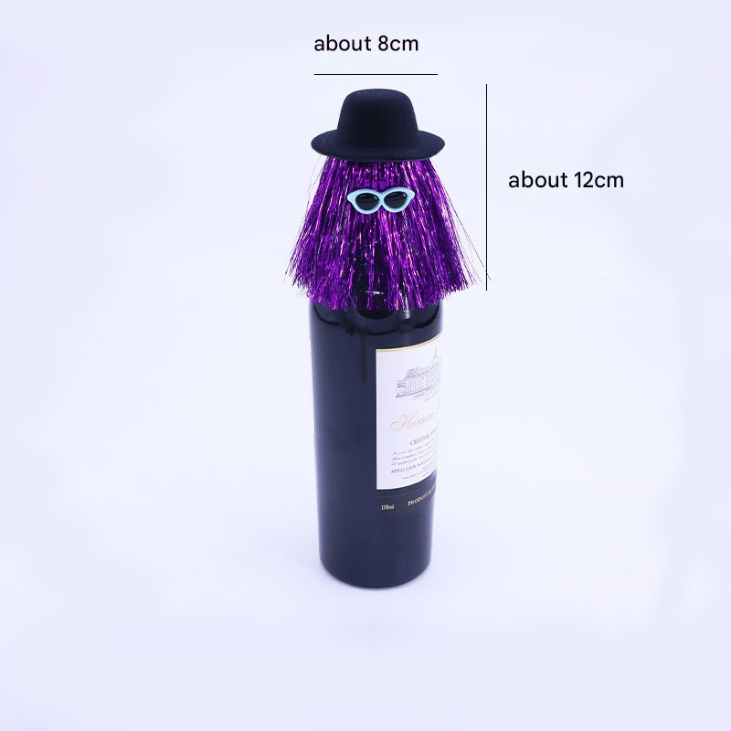 5-PCS Red Halloween Party Wine Bottle Hats - Spooky Creative Bottle Decorations, Approx. 8x12cm 4