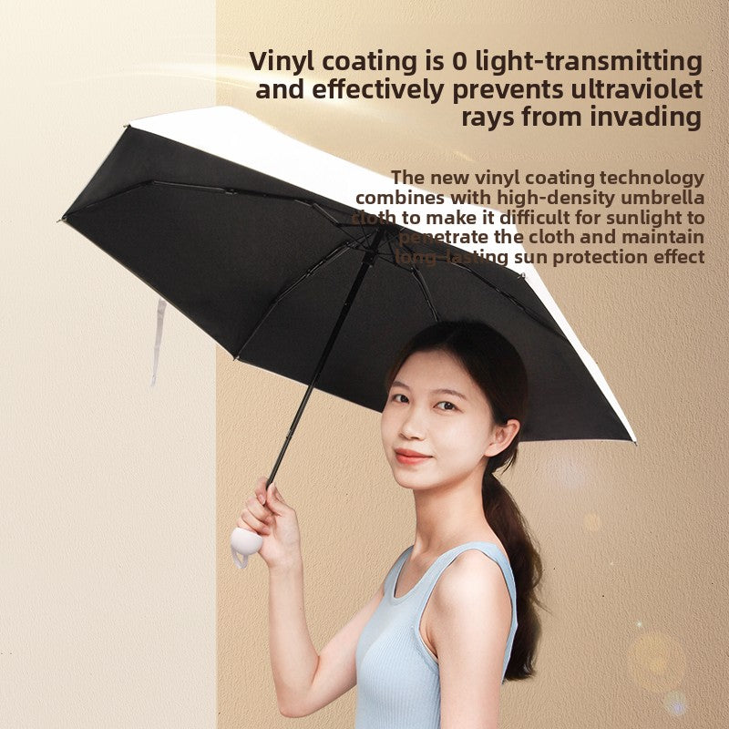 Mint green Compact Mini Travel Umbrella UPF50+ UV Protection Waterproof 6-Fold Flat Design Lightweight Sun & Rain Parasol for Handbag 3