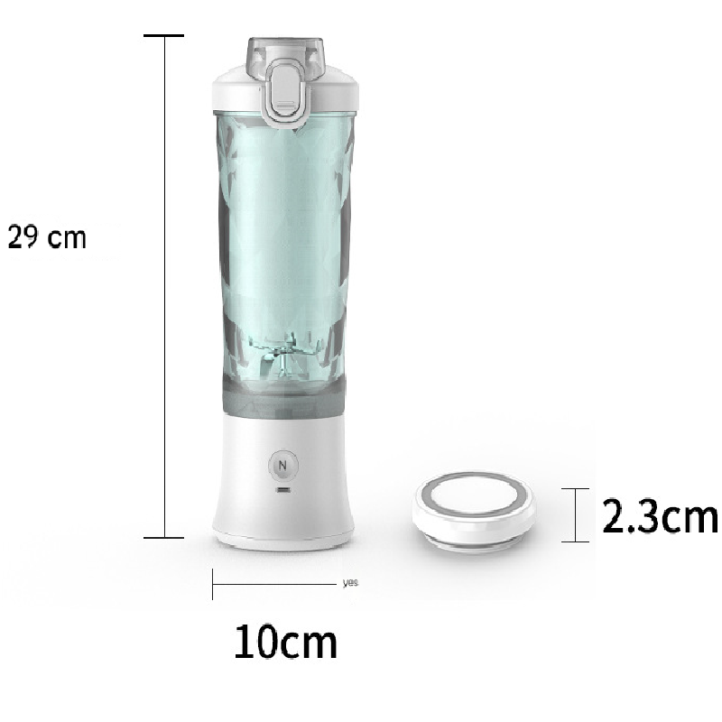 White Portable Blender 600ml Personal Smoothie Maker USB Rechargeable Juicer Cup with 6 Stainless Steel Blades 4000mAh Battery for Gym Travel and Camping 5