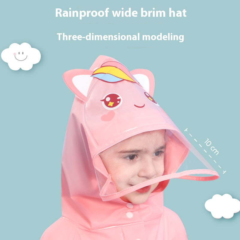 Purple rabbit  Kids Waterproof Raincoat with Expandable Backpack Slot Hooded Rain Jacket for Boys & Girls School & Outdoor(size:M)
