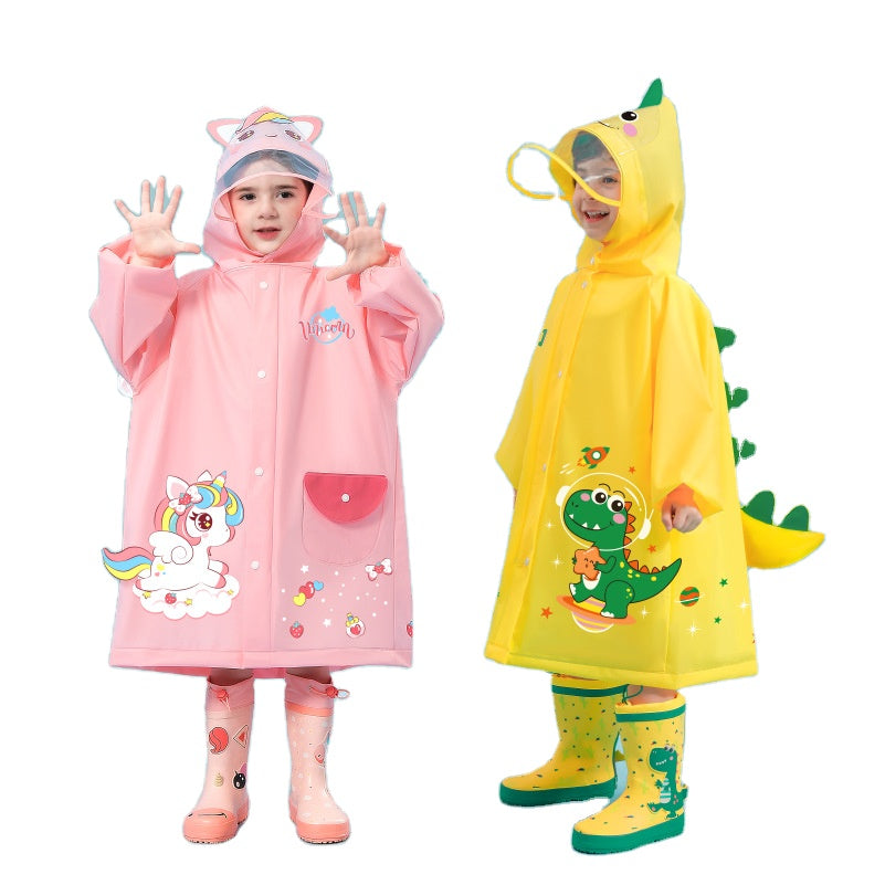 Pink unicorn  Kids Waterproof Raincoat with Expandable Backpack Slot Hooded Rain Jacket for Boys & Girls School & Outdoor(size:S) 5