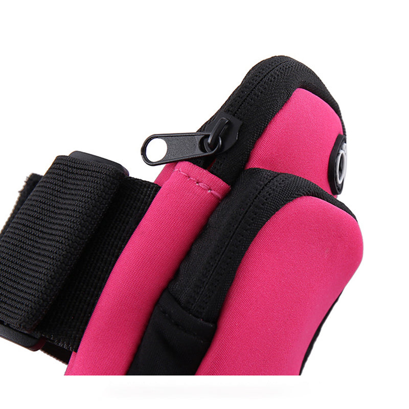 Green Sports Running Armband Bag Water Resistant Phone Pouch with Dual Zipper Pockets Earphone Hole for Gym Jogging Cycling Fits 6.5 Inch Smartphones 3