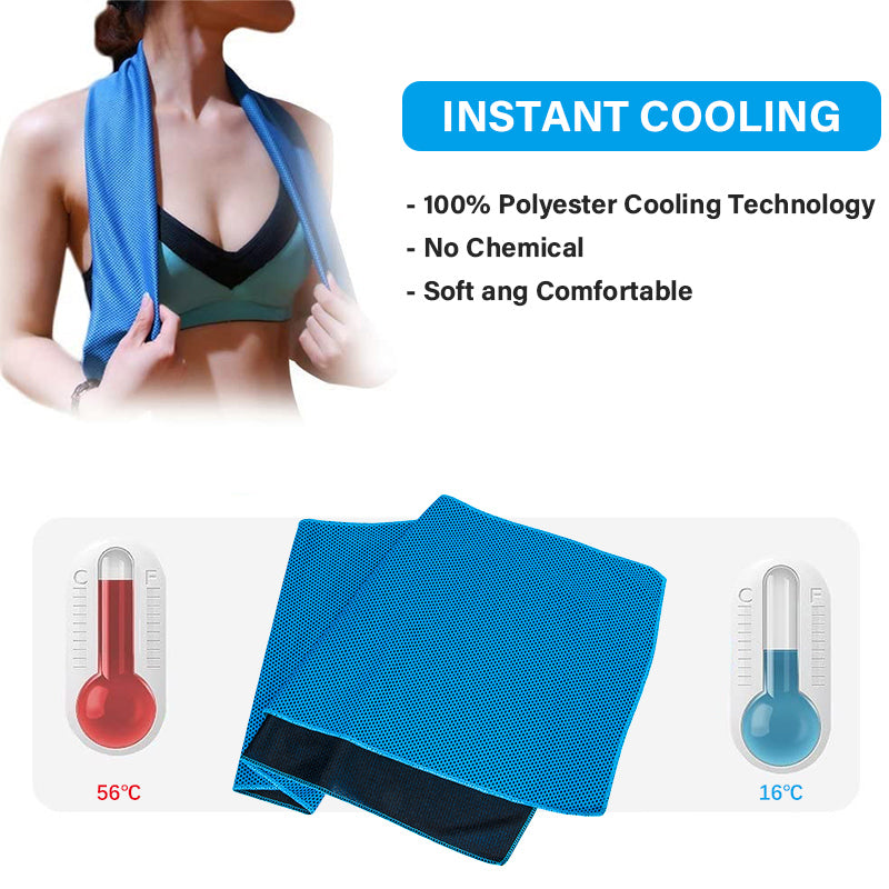 Orange 5 Pack Instant Cooling Towel Set Soft Breathable Sports Sweat Towel for Gym Yoga Running Hiking and Outdoor Activities 30x80cm 3