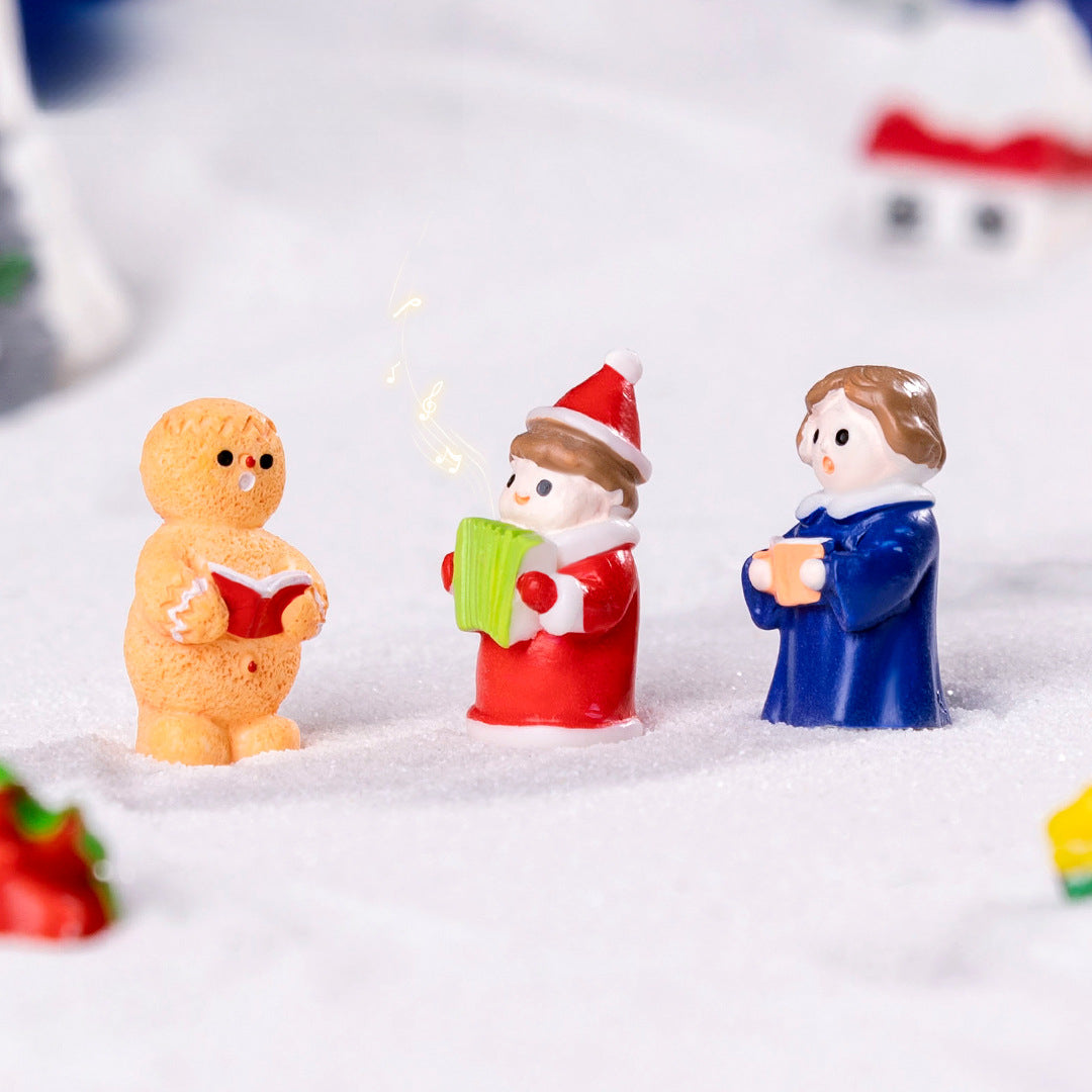 Red Santa Claus 5 Pack Miniature Christmas Figurines DIY Micro Landscape Decoration Accessories Cute Resin Ornaments for Holiday Crafts