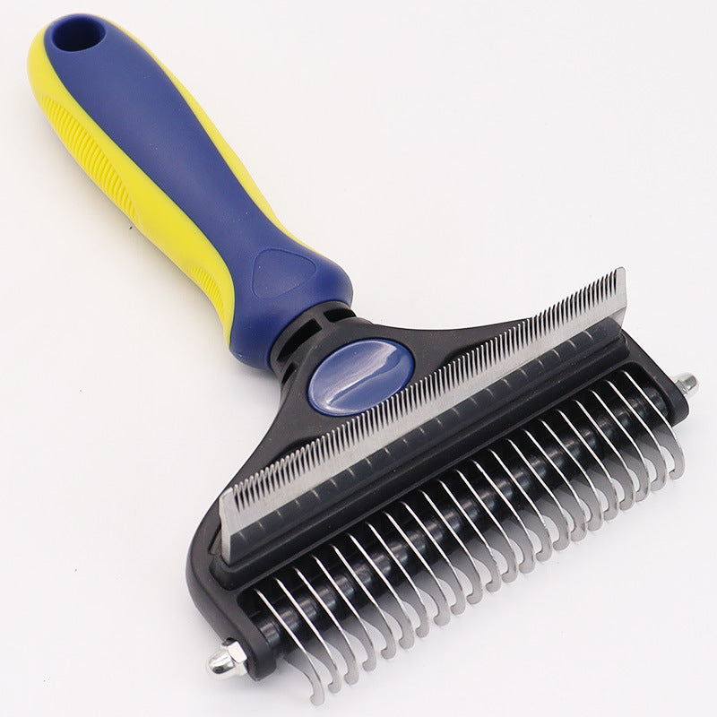 Dark blue Pet Grooming Comb – Fine Toothed Side for Hair Removal and Detangling, Ideal for Dogs with Long or Thick Coats in Australia
