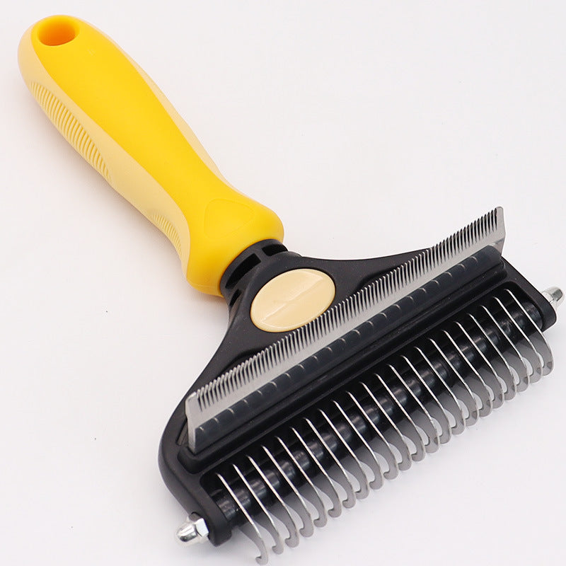 Wheat color Pet Grooming Comb – Fine Toothed Side for Hair Removal and Detangling, Ideal for Dogs with Long or Thick Coats in Australia