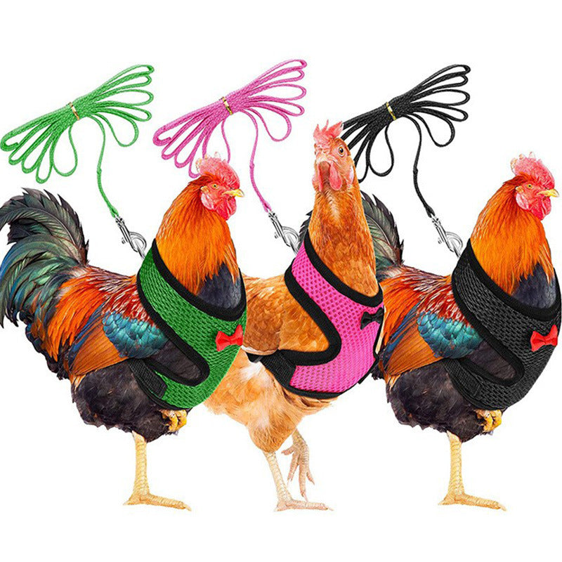 2-Pcs Red Adjustable Pet Harness with Leash – Breathable Mesh Design for Small Dogs, Cats, Chickens, Ducks & More | Anti-Escape, 360° Support, Lightweight & Comfortable in Australia(Size:S) 3