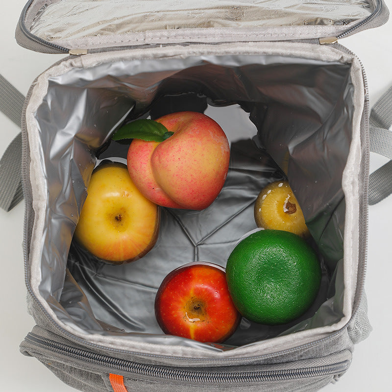 Grey Large Capacity Insulated Cooler Backpack 20.5L Leakproof Thermal Lunch Bag Waterproof Soft Sided Cooling Rucksack for Camping Picnic Beach & Work 3