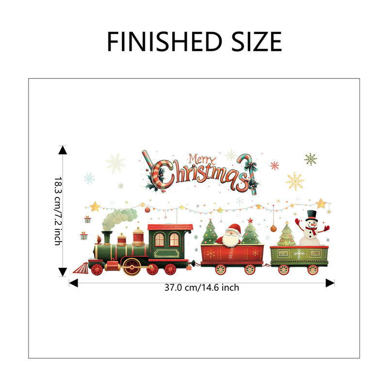10 PCS Christmas Train with Santa & Snowman PVC Wall Sticker for Australian Shop Windows & Home Decor 3