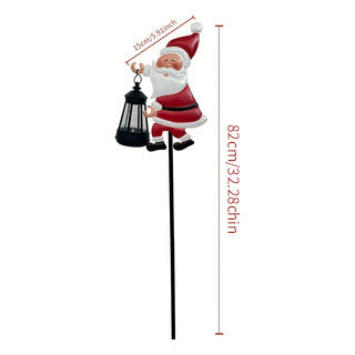 Warm white light Solar Powered Christmas Garden Stake - Metal Santa Claus with Glowing Lantern - Warm White LED Outdoor Decoration - 82cm Height 3