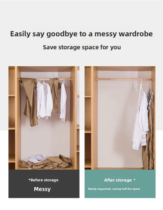 2-SET Space-Saving 6-in-1 Foldable Hanger Set Multi-Functional Closet Organizer Clothes Drying Rack with Pant Clips (White & White Clip Upgrade Edition) Ideal for Homes and Dorm Rooms 7