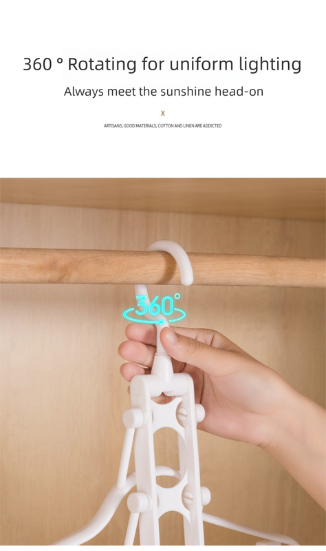 2-SET Space-Saving 6-in-1 Foldable Hanger Set Multi-Functional Closet Organizer Clothes Drying Rack with Pant Clips (White & White Clip Upgrade Edition) Ideal for Homes and Dorm Rooms 8