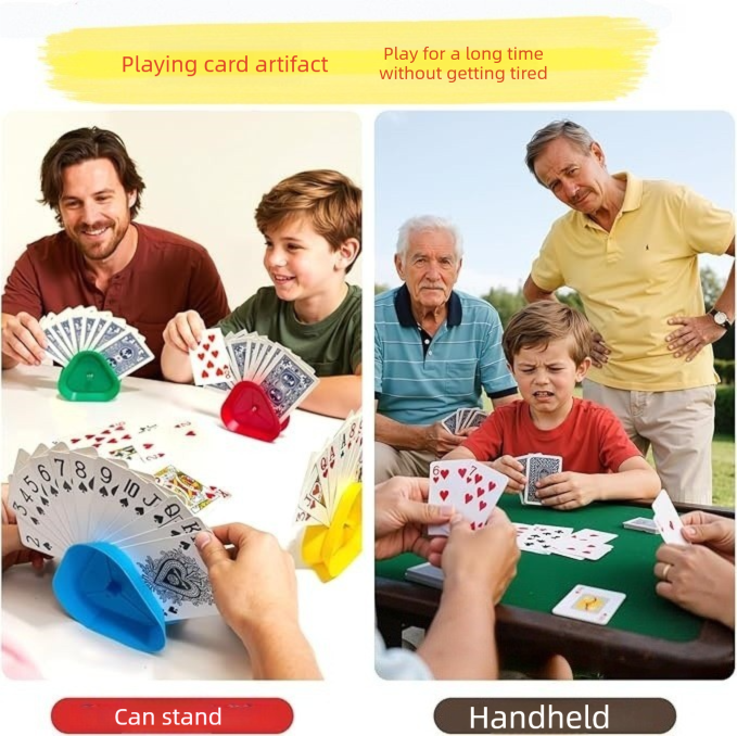 Triangle Playing Card Holders 4 Pack Hands Free Game Organizers for Kids Seniors and Adults Ideal for Family Poker Nights 7