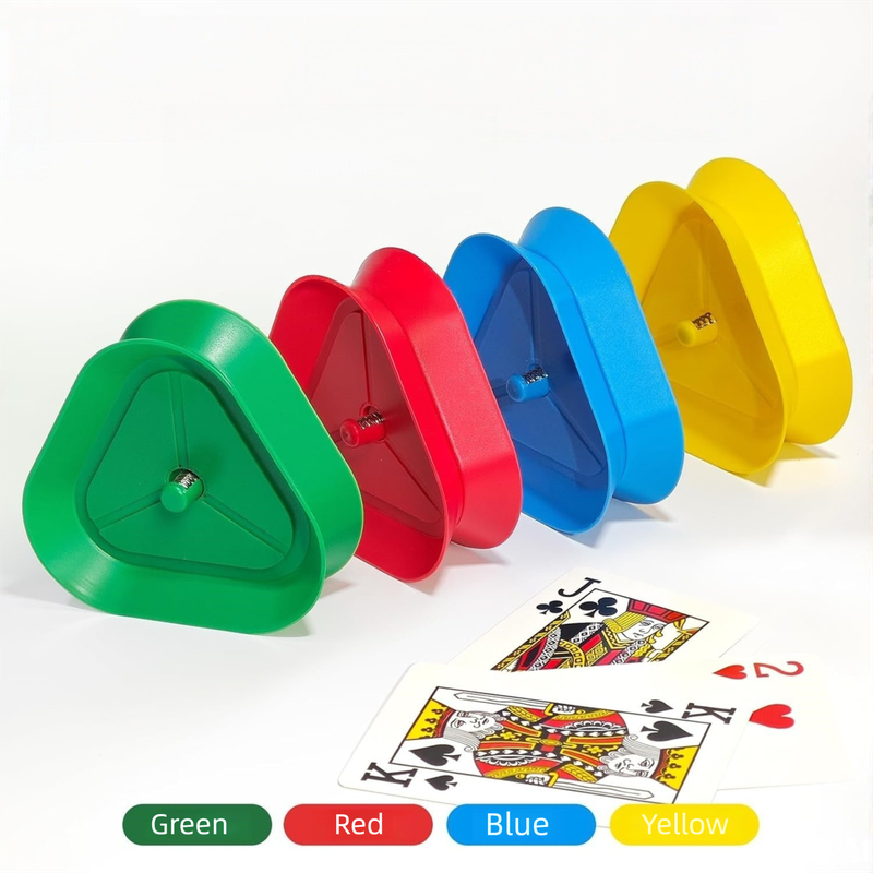 Triangle Playing Card Holders 4 Pack Hands Free Game Organizers for Kids Seniors and Adults Ideal for Family Poker Nights 8