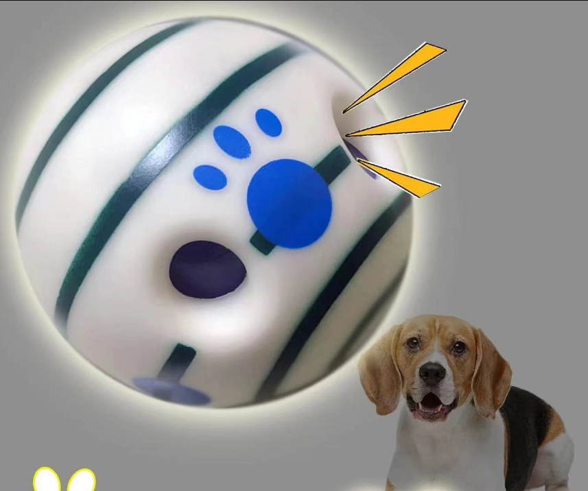 2 Pack Interactive Dog Giggle Ball Set 14cm - Green Wobble Sound Toy & White Glow in the Dark Luminous Ball - No Batteries Required for Medium to Large Dogs