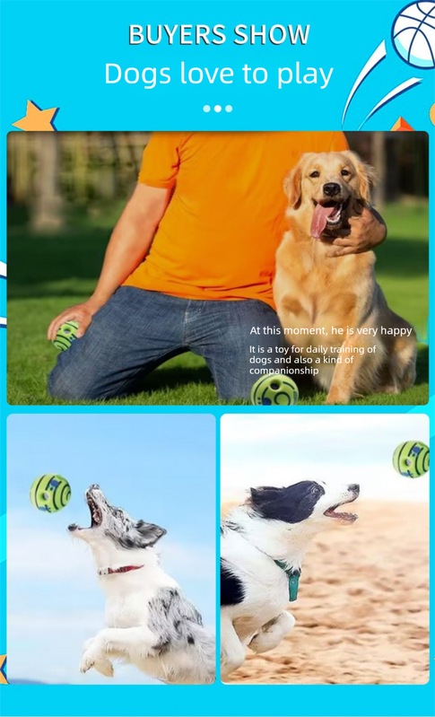 2 Pack Interactive Dog Giggle Ball Set 14cm - Green Wobble Sound Toy & White Glow in the Dark Luminous Ball - No Batteries Required for Medium to Large Dogs 5