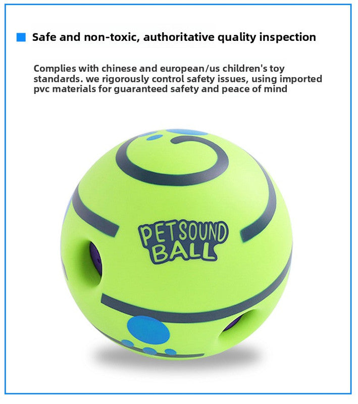 2 Pack Interactive Dog Giggle Ball Toy 8.8cm - Wobble Sound Fetch Toy for Puppies & Small to Medium Dogs - No Batteries Required - Green 4