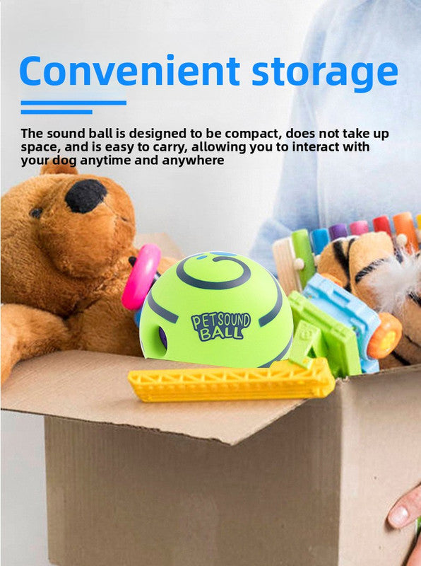 2 Pack Interactive Dog Giggle Ball Toy 8.8cm - Wobble Sound Fetch Toy for Puppies & Small to Medium Dogs - No Batteries Required - Green 8