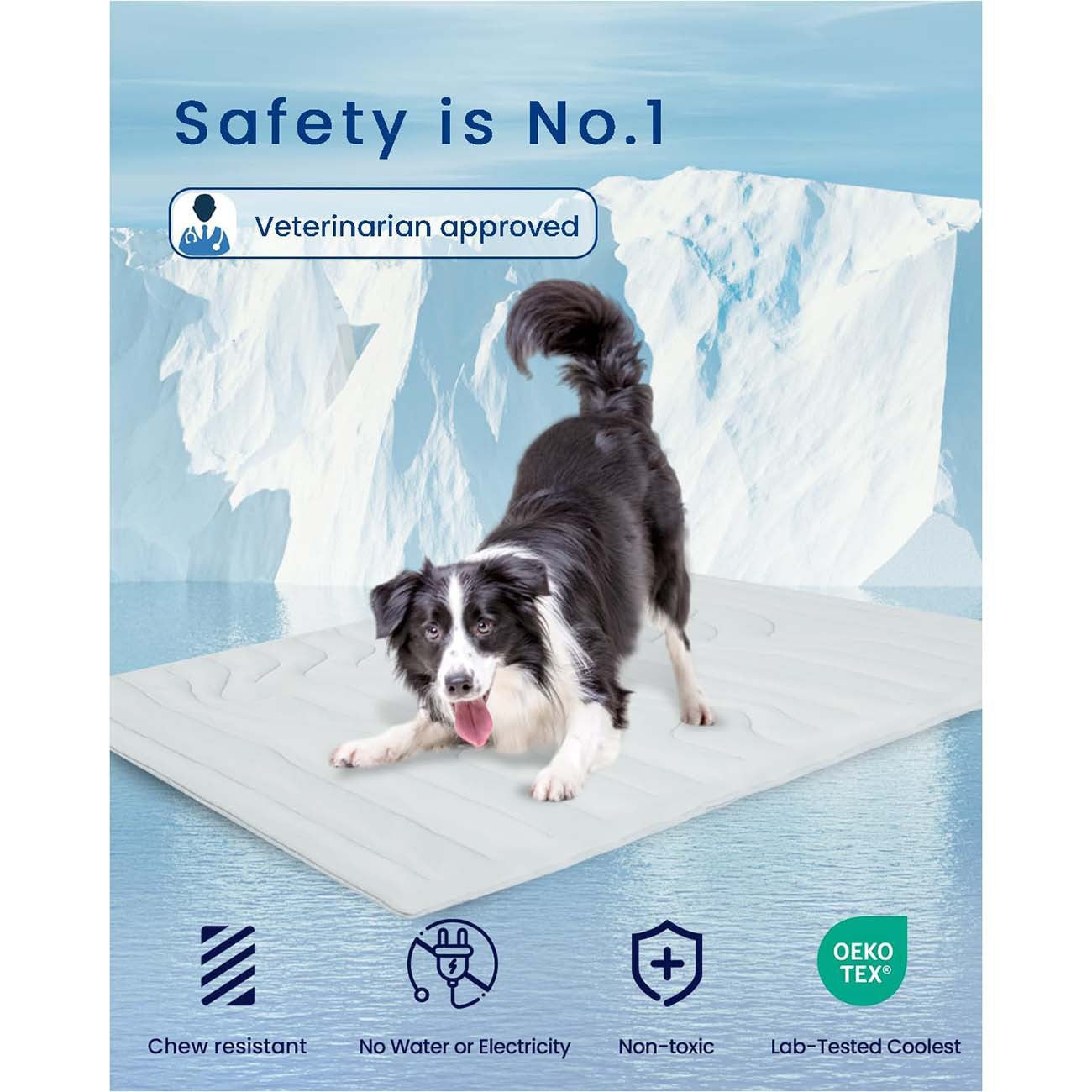 2 Pack Extra Large Dog Cooling Mat 150x101cm - Reversible Self Cooling & Warm Pet Bed Pad - Granny Grey & Light Green Crate Liner for Giant Breeds up to 45kg 7